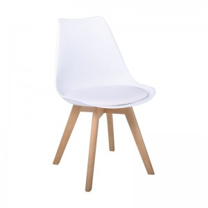 MARTIN STRIPE Καρέκλα Ξύλινο Πόδι, PP Άσπρο 49x56x82cm