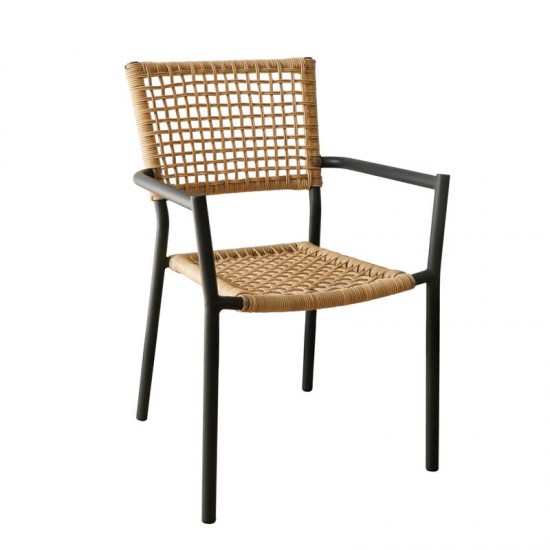 MIRANDA ΠΟΛΥΘΡΟΝΑ ALU ΑΝΘΡΑΚΙ, WICKER ΦΥΣΙΚΟ