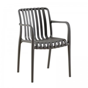 MODA-N Πολυθρόνα Στοιβαζόμενη PP, Απόχρωση Γκρι 56x57x81cm