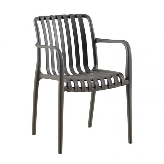 MODA-N Πολυθρόνα Στοιβαζόμενη PP, Απόχρωση Γκρι 56x57x81cm