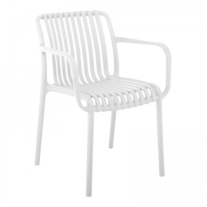 MODA-PRO Πολυθρόνα Στοιβαζόμενη, PP-UV Protection Απόχρωση Άσπρο 57x58x80cm