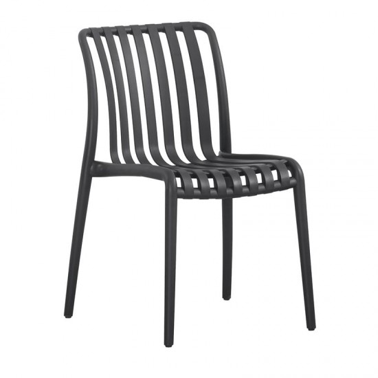 MODA-H Καρέκλα Στοιβαζόμενη, PP - UV Protection, Απόχρωση Ανθρακί 52x57x80cm