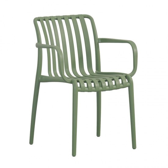 MODA-H Πολυθρόνα Στοιβαζόμενη, PP - UV Protection Απόχρωση Πράσινο 54x57x80cm