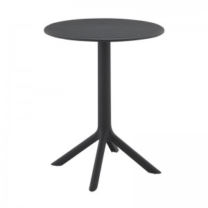 MODA-H Τραπέζι Κήπου - Βεράντας, PP - UV Protection, Απόχρωση Ανθρακί  Φ60x75cm