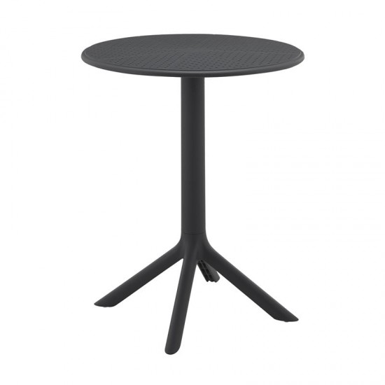 MODA-H Τραπέζι Κήπου - Βεράντας, PP - UV Protection, Απόχρωση Ανθρακί  Φ60x75cm