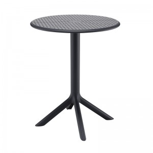 MODA-H Τραπέζι Κήπου - Βεράντας, PP - UV Protection, Απόχρωση Μαύρο Φ60x75cm