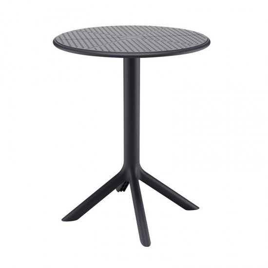 MODA-H Τραπέζι Κήπου - Βεράντας, PP - UV Protection, Απόχρωση Μαύρο Φ60x75cm