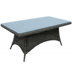 MONTANA ΤΡΑΠΕΖΙ ALU, WICKER GREY BROWN 180x90cm 