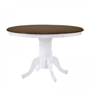 NIRVANA Τραπέζι Τραπεζαρίας Κουζίνας, Επεκτεινόμενο, Άσπρο - Καρυδί Φ106 (+30)x75cm