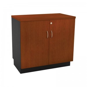 ΝΤΟΥΛΑΠΙ Χαμηλό Γραφείου Δίφυλλο με 2 Ράφια, Απόχρωση Dark Grey - Cherry 80x45x75cm