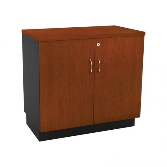 ΝΤΟΥΛΑΠΙ Χαμηλό Γραφείου Δίφυλλο με 2 Ράφια, Απόχρωση Dark Grey - Cherry 80x45x75cm