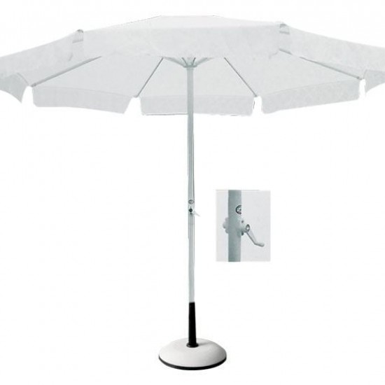 ΟΜΠΡΕΛΑ Αλουμινίου Σκελετός Άσπρο, Ύφασμα Άσπρο Φ2mxH 2,2m