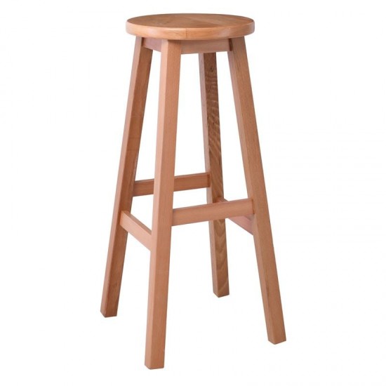 ΟΞΙΑ Σκαμπό BAR Τετράγωνο, Λούστρο Φυσικό 35x35x77cm