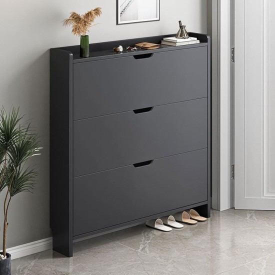 Παπουτσοθήκη MDF - Melamine Απόχρωση Γκρι 80x17x115cm