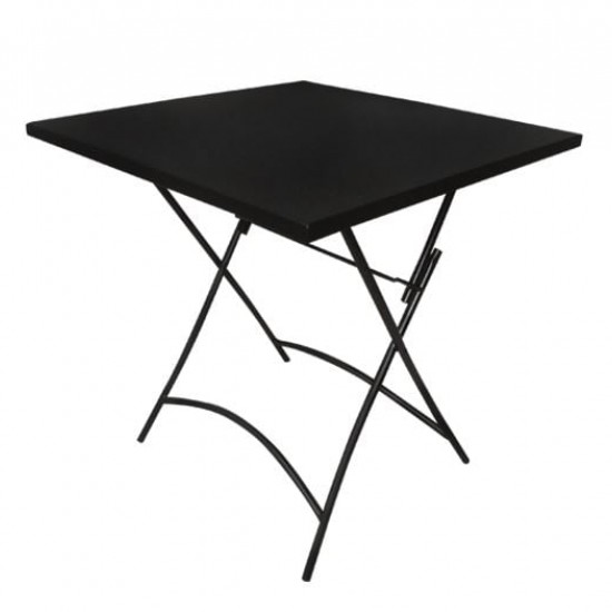 PARK ΤΡΑΠΕΖΙ ΠΤΥΣΣΟΜΕΝΟ ΜΕΤΑΛΛΙΚΟ ΜΑΥΡΟ  70x70cm