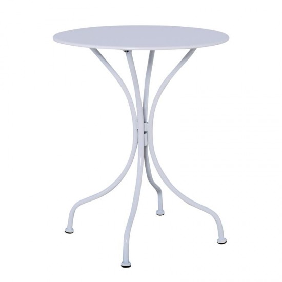 PARK ΤΡΑΠΕΖΙ ΜΕΤΑΛΛΙΚΟ ΑΣΠΡΟ Φ60cm