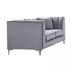 PARSON 2ΘΕΣΙΟΣ ΚΑΝΑΠΕΣ ΥΦΑΣΜΑ VELURE ΓΚΡΙ ΣΚΟΥΡΟ