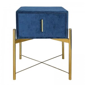 PASSION Κομοδίνο με 1 Συρτάρι, Ύφασμα Velure Απόχρωση Μπλε