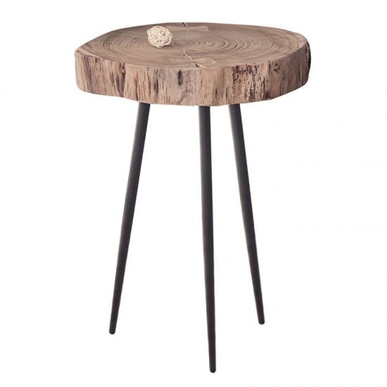 PATEL ΤΡΑΠΕΖΑΚΙ ΑΚΑΚΙΑ ΦΥΣΙΚΟ, ΜΕΤΑΛΛΟ ΜΑΥΡΟ +/-35x34 H.54