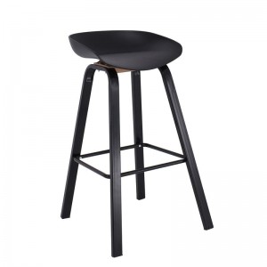 PENT Σκαμπό Bar, Μέταλλο Βαφή Μαύρο, PP Μαύρο 49x52x72/84cm