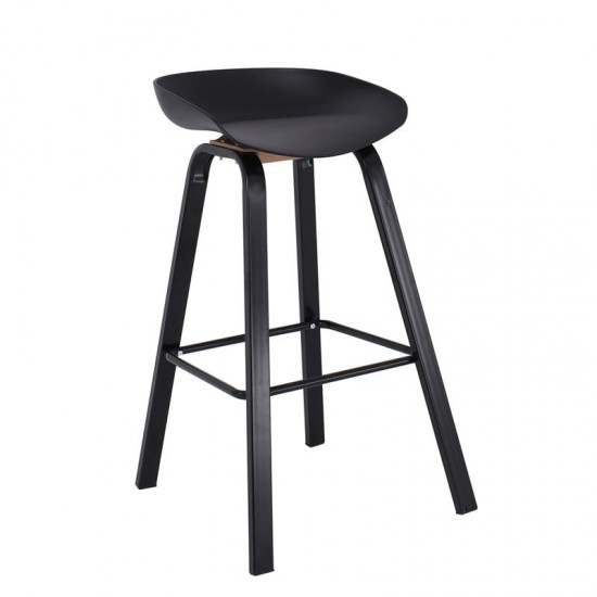 PENT Σκαμπό Bar, Μέταλλο Βαφή Μαύρο, PP Μαύρο 49x52x72/84cm