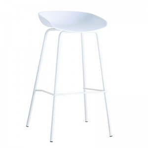 PENTOS Σκαμπό BAR, Μέταλλο Βαφή Άσπρο, PP Άσπρο 49x46x83cm