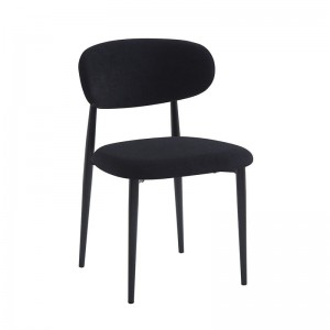POINT Καρέκλα Τραπεζαρίας Μέταλλο Βαφή Μαύρο, Ύφασμα Μαύρο 47x51x79cm