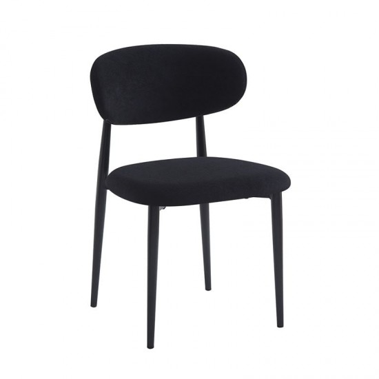 POINT Καρέκλα Τραπεζαρίας Μέταλλο Βαφή Μαύρο, Ύφασμα Μαύρο 47x51x79cm
