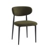 POINT Καρέκλα Τραπεζαρίας Μέταλλο Βαφή Μαύρο, Ύφασμα Olive Green 47x51x79cm