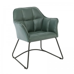 POLLY Πολυθρόνα Μέταλλο Βαφή Μαύρο, Ύφασμα Suede Olive Green 67x64x82cm