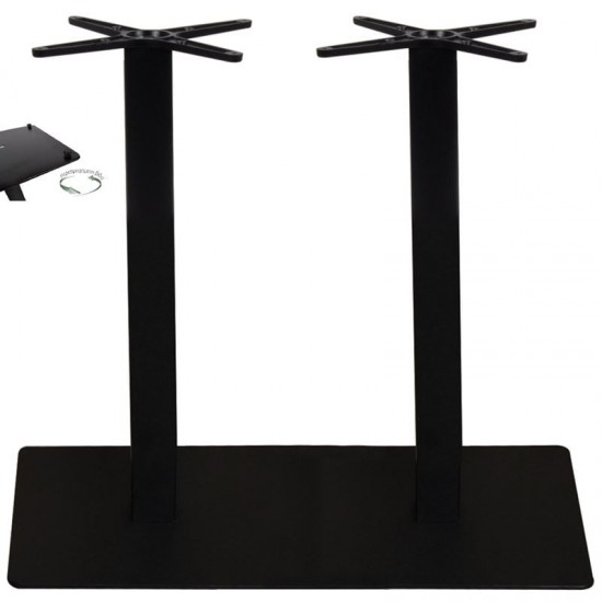 PRATO-R ΒΑΣΗ STEEL ΜΑΚΡΟΣΤΕΝΗ ΜΑΥΡΗ ΜΕ ΡΕΓΟΥΛΑΤΟΡΟΥΣ 70x40cm H73cm (21,10Kg)