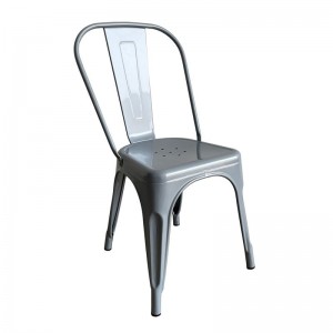 RELIX Καρέκλα Στοιβαζόμενη, Μέταλλο Βαφή Γκρι 44x49x84cm