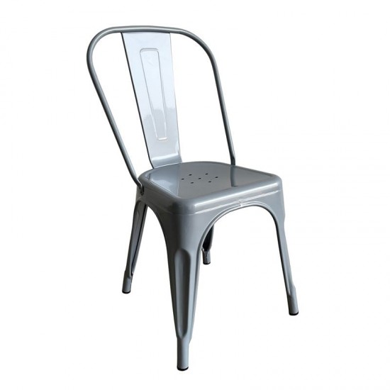 RELIX Καρέκλα Στοιβαζόμενη, Μέταλλο Βαφή Γκρι 44x49x84cm