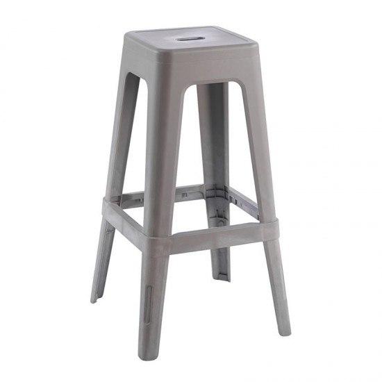 RELIX PP Σκαμπό BAR Στοιβαζόμενο, PP Απόχρωση Sand Beige 42x42x76cm