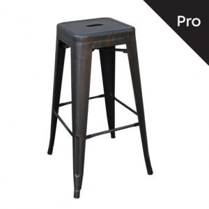 RELIX Σκαμπό Bar-Pro H.67cm, Μέταλλο Βαφή Antique Black 43x43xH.67cm