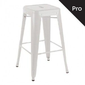 RELIX Σκαμπό Bar-Pro H.67cm, Στοιβαζόμενο, Μέταλλο Βαφή Άσπρο 43x43x67cm