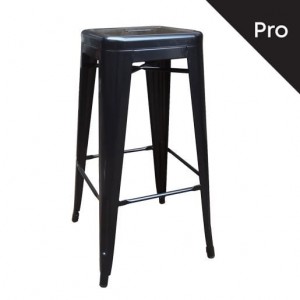 RELIX Σκαμπό Bar-Pro H.67cm, Στοιβαζόμενο, Μέταλλο Βαφή Μαύρο 43x43x67cm