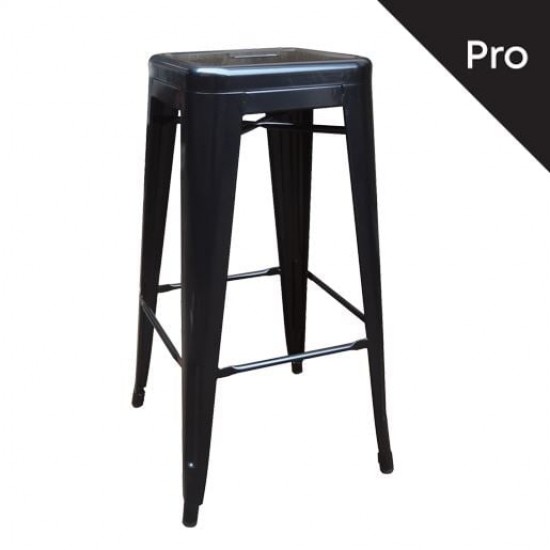 RELIX Σκαμπό Bar-Pro H.67cm, Στοιβαζόμενο, Μέταλλο Βαφή Μαύρο 43x43x67cm