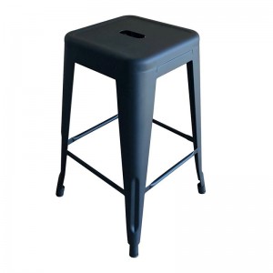 RELIX Σκαμπό Bar H.65cm, Στοιβαζόμενο, Μέταλλο Βαφή Μαύρο Extra Matte 42x42x65cm