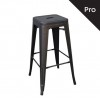 RELIX Σκαμπό Bar-Pro, Στοιβαζόμενο, Μέταλλο Βαφή Antique Black 43x43x76cm