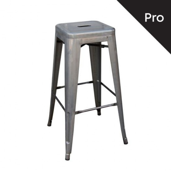 RELIX Σκαμπό Bar-Pro, Στοιβαζόμενο, Μέταλλο Βαφή Metal με Διακοσμητική Σκουριά 43x43x76cm