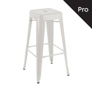 RELIX Σκαμπό Bar Στοιβαζόμενο, Μέταλλο Βαφή Άσπρο 42x42x76cm