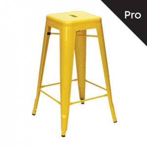 RELIX Σκαμπό Bar Στοιβαζόμενο, Μέταλλο Βαφή Κίτρινο 42x42x76cm