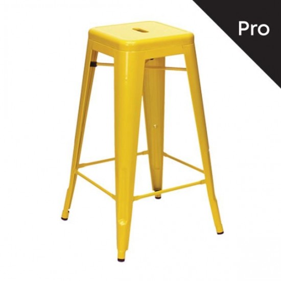RELIX Σκαμπό Bar Στοιβαζόμενο, Μέταλλο Βαφή Κίτρινο 42x42x76cm