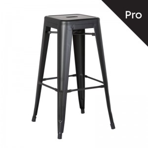 RELIX Σκαμπό BAR Στοιβαζόμενο, Μέταλλο Βαφή Μαύρο Matte