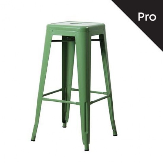 RELIX Σκαμπό BAR Στοιβαζόμενο, Μέταλλο Βαφή Πράσινο