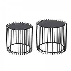 RICO SET-2 ΤΡΑΠΕΖΑΚΙΑ ΣΑΛΟΝΙΟΥ, ΜΕΤΑΛΛΟ ΜΑΥΡΟ, ΓΥΑΛΙ SMOKE 