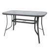 RIO Τραπέζι Κήπου - Βεράντας, Μέταλλο Βαφή Ανθρακί, Γυαλί 140x80x71cm