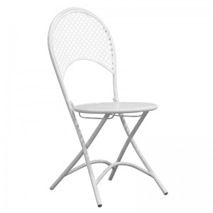 RONDO Καρέκλα Πτυσσόμενη, Μέταλλο Mesh Βαφή Άσπρο 42x54x85cm