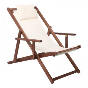 ΣΑΙΖ - ΛΟΝΓΚ ΞΑΠΛΩΣΤΡΑ ΜΕ ΜΠΡΑΤΣΑ 3 ΘΕΣΕΩΝ ACACIA, ΥΦΑΣΜΑ ΕΚΡΟΥ WATER REPELLENT 